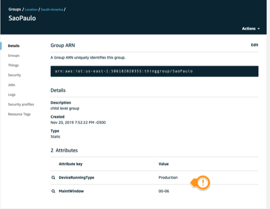 AWS IoT Core Console